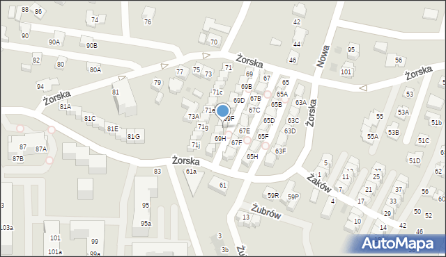 Tychy, Żorska, 69G, mapa Tychów