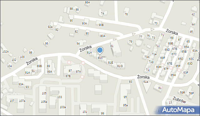 Tychy, Żorska, 81C, mapa Tychów