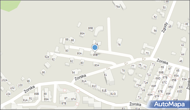 Tychy, Żorska, 90B, mapa Tychów