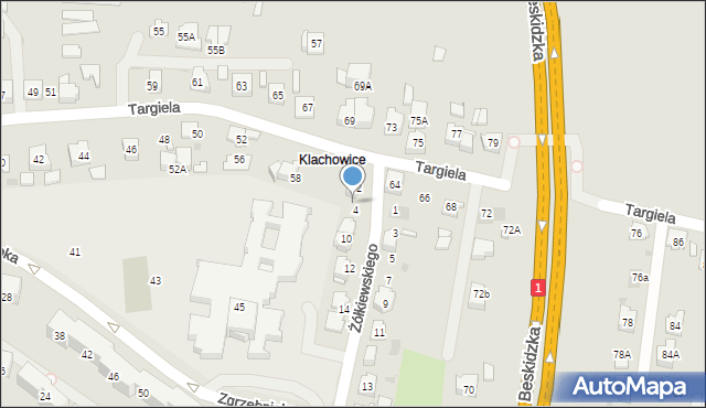 Tychy, Żółkiewskiego Stanisława, hetm., 8, mapa Tychów