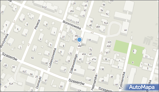 Warszawa, Żółkiewskiego Stanisława, hetm., 44p, mapa Warszawy