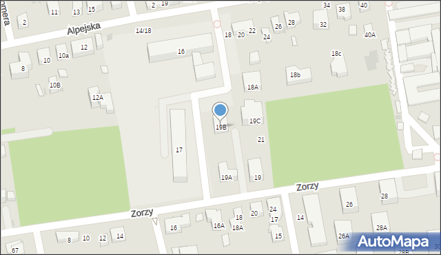 Warszawa, Zorzy, 19B, mapa Warszawy