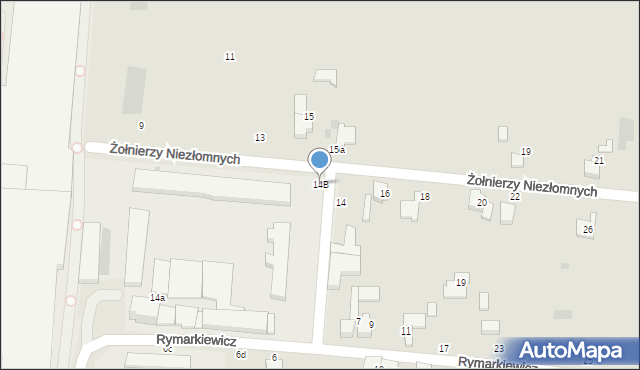 Wieluń, Żołnierzy Niezłomnych, 14B, mapa Wieluń