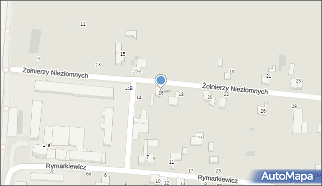 Wieluń, Żołnierzy Niezłomnych, 16, mapa Wieluń