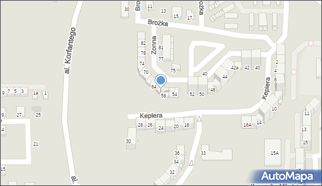 Zabrze, Zonna Włodzimierza, prof., 60, mapa Zabrza