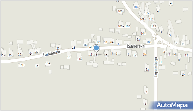 Zawiercie, Żołnierska, 9, mapa Zawiercie