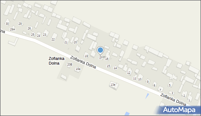 Zofianka Dolna, Zofianka Dolna, 17, mapa Zofianka Dolna