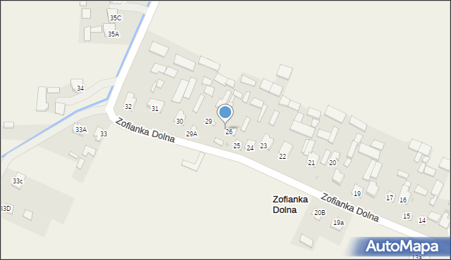 Zofianka Dolna, Zofianka Dolna, 26A, mapa Zofianka Dolna