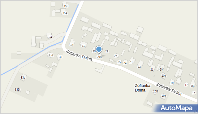 Zofianka Dolna, Zofianka Dolna, 29A, mapa Zofianka Dolna