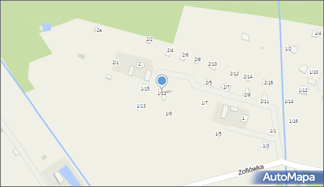 Zofiówka, Zofiówka, 1/11, mapa Zofiówka