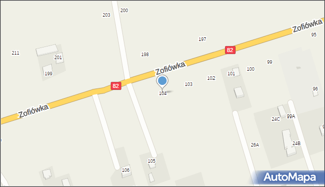 Zofiówka, Zofiówka, 104, mapa Zofiówka