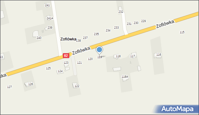 Zofiówka, Zofiówka, 119, mapa Zofiówka