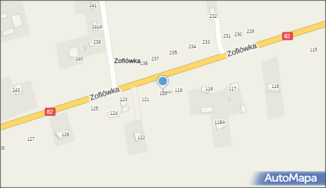 Zofiówka, Zofiówka, 120, mapa Zofiówka