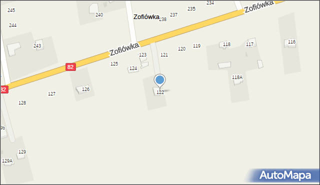 Zofiówka, Zofiówka, 122, mapa Zofiówka