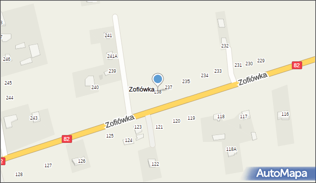 Zofiówka, Zofiówka, 238, mapa Zofiówka