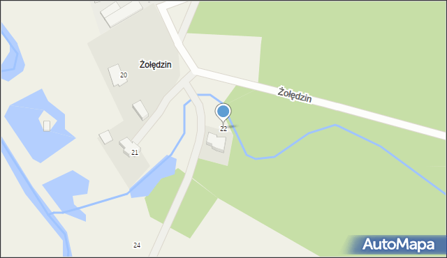 Żołędzin, Żołędzin, 22, mapa Żołędzin