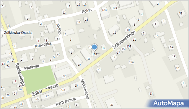 Żółkiewka-Osada, Żółkiewskiego Stanisława, hetm., 16B, mapa Żółkiewka-Osada
