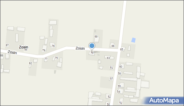 Zosin, Zosin, 70, mapa Zosin