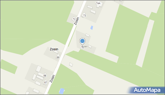 Zosin, Zosin, 70, mapa Zosin