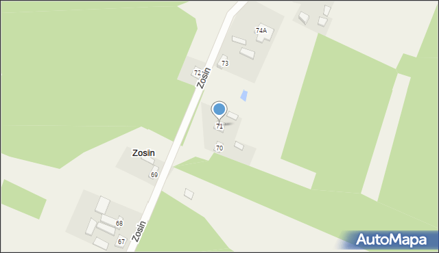 Zosin, Zosin, 71, mapa Zosin