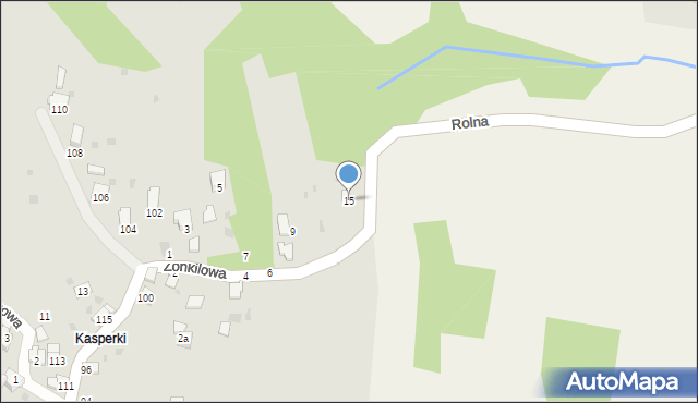 Żywiec, Żonkilowa, 15, mapa Żywiec