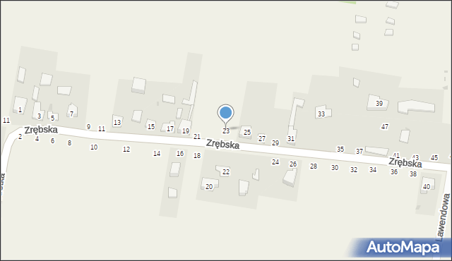 Biskupice, Zrębska, 23, mapa Biskupice