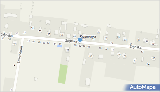 Biskupice, Zrębska, 62, mapa Biskupice