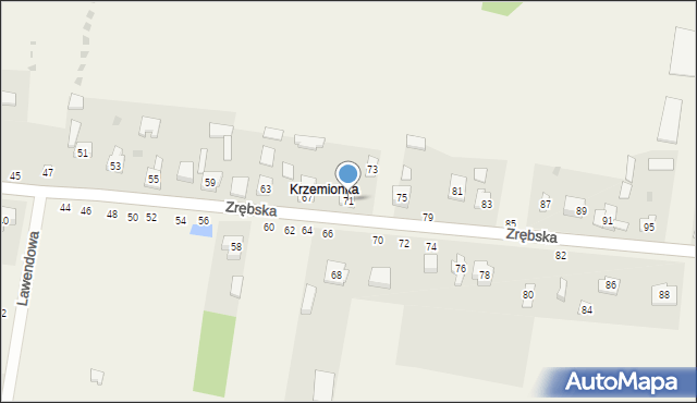 Biskupice, Zrębska, 71, mapa Biskupice