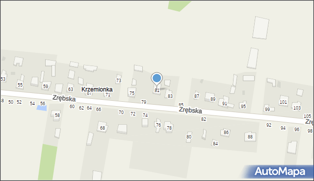 Biskupice, Zrębska, 81, mapa Biskupice