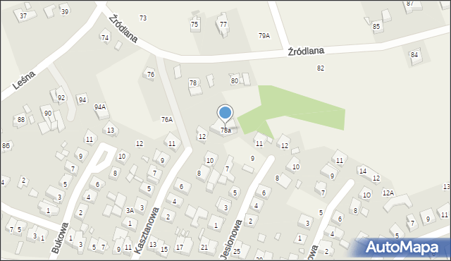 Czerwonak, Źródlana, 78a, mapa Czerwonak