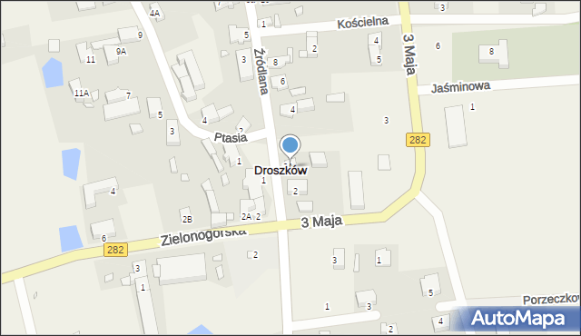 Droszków, Źródlana, 2B, mapa Droszków