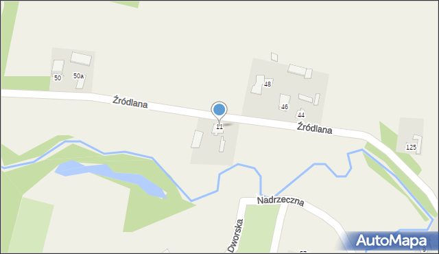 Dys, Źródlana, 11, mapa Dys