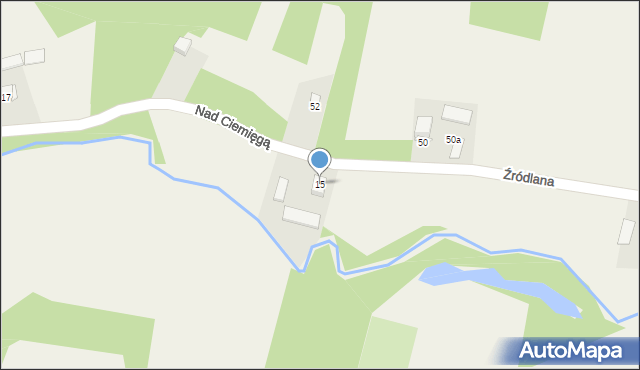 Dys, Źródlana, 15, mapa Dys