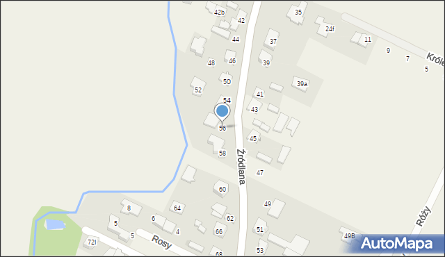 Falenty Duże, Źródlana, 56, mapa Falenty Duże