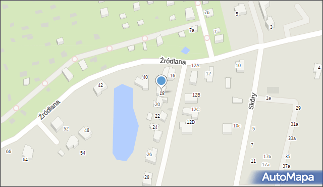 Gdańsk, Źródlana, 18, mapa Gdańska