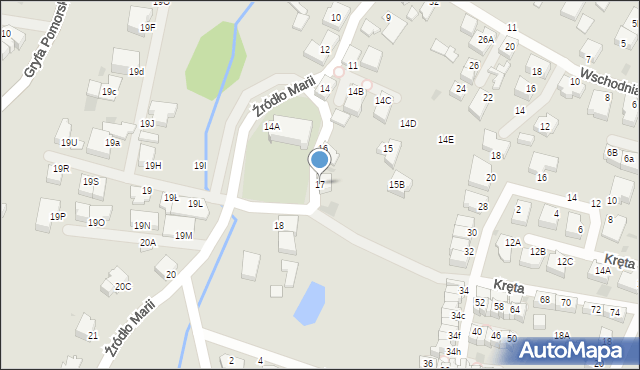 Gdynia, Źródło Marii, 17, mapa Gdyni