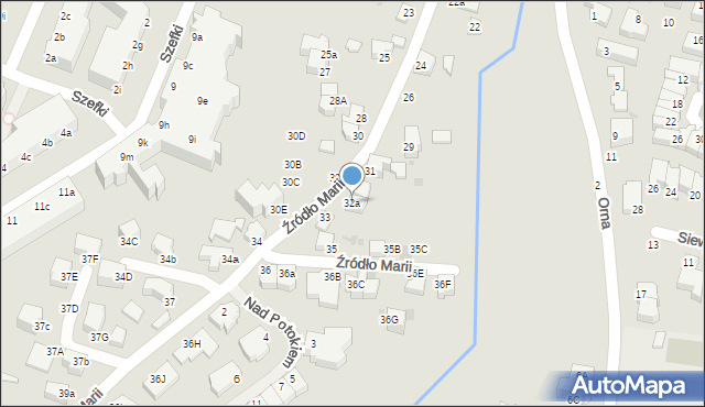 Gdynia, Źródło Marii, 32a, mapa Gdyni