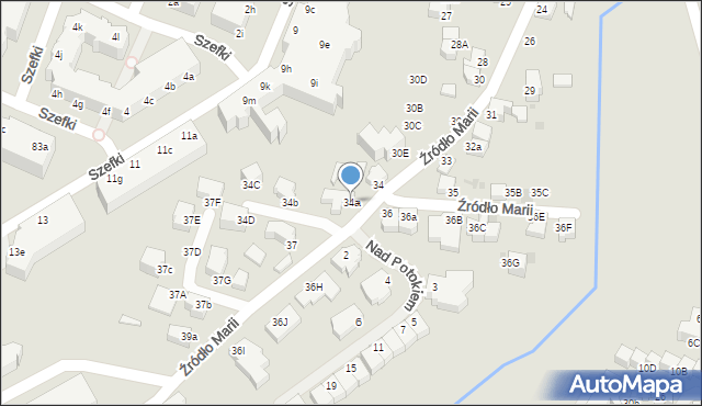 Gdynia, Źródło Marii, 34a, mapa Gdyni