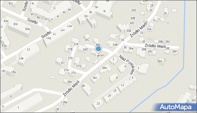 Gdynia, Źródło Marii, 37, mapa Gdyni