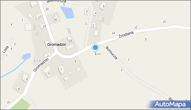 Gromadzin, Źródlana, 7, mapa Gromadzin