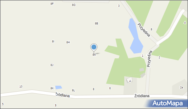 Gromadzin, Źródlana, 8A, mapa Gromadzin