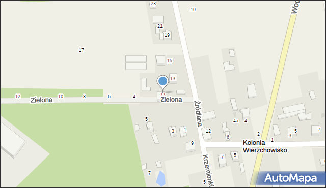 Kolonia Wierzchowisko, Źródlana, 11, mapa Kolonia Wierzchowisko