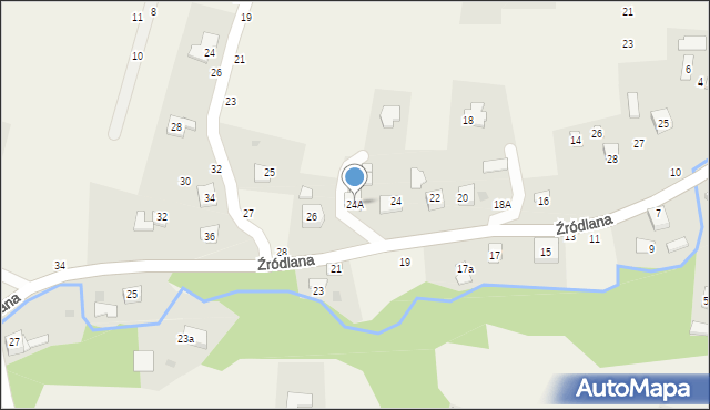 Koszyce Małe, Źródlana, 24A, mapa Koszyce Małe