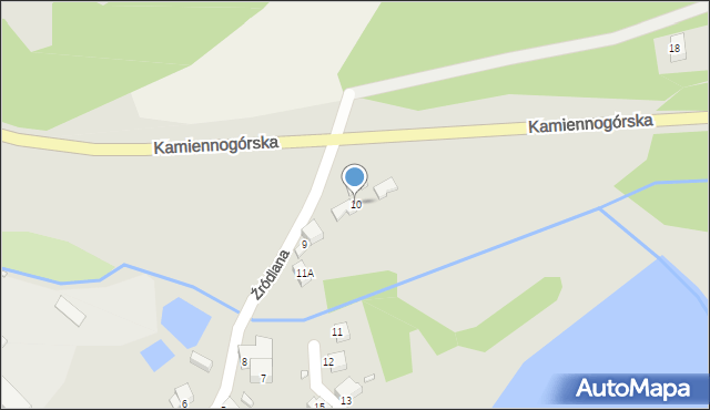 Kowary, Źródlana, 10, mapa Kowary