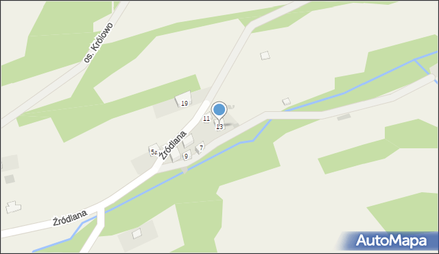 Krościenko nad Dunajcem, Źródlana, 13, mapa Krościenko nad Dunajcem