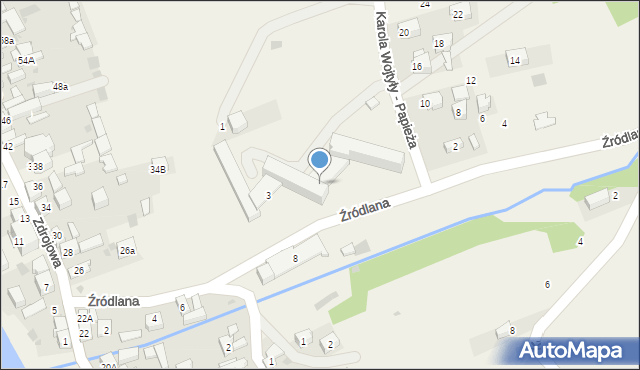 Krościenko nad Dunajcem, Źródlana, 3, mapa Krościenko nad Dunajcem