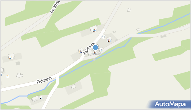 Krościenko nad Dunajcem, Źródlana, 9A, mapa Krościenko nad Dunajcem
