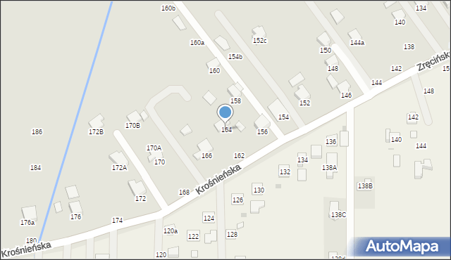 Krosno, Zręcińska, 164, mapa Krosna