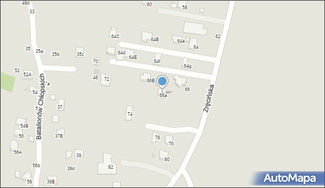 Krosno, Zręcińska, 66a, mapa Krosna