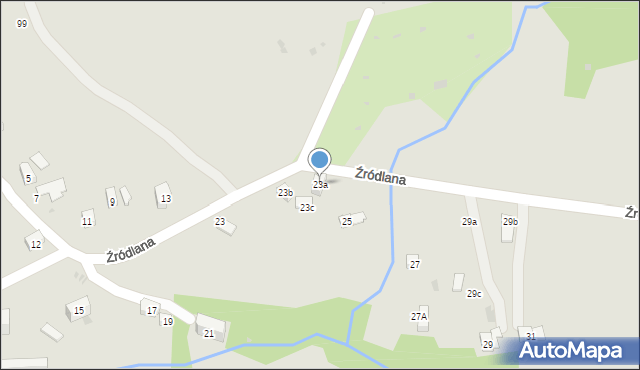 Krynica-Zdrój, Źródlana, 23a, mapa Krynica-Zdrój